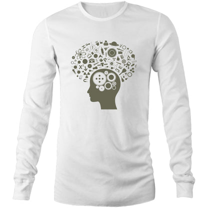Science Brain - Long Sleeve T-Shirt White Unisex Long Sleeve T-shirt Mens Science Womens