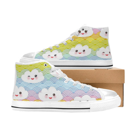 Happy Clouds - High Top Canvas Shoes for Kids Kids High Top Canvas Shoes Printed Offshore