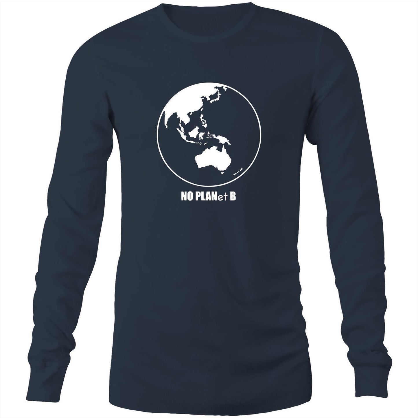 No Planet B - Long Sleeve T-Shirt Navy Unisex Long Sleeve T-shirt Environment Mens Womens