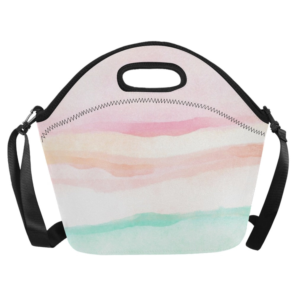 Pastel Stripes - Neoprene Lunch Bag/Large Neoprene Lunch Bag/Large Printed Offshore