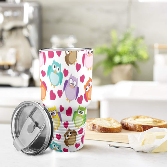 Cute Owls - 30oz Insulated Stainless Steel Mobile Tumbler 30oz Insulated Stainless Steel Mobile Tumbler animal