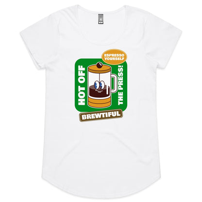 Brewtiful, Espresso Yourself - Womens Scoop Neck T-Shirt White Womens Scoop Neck T-shirt Coffee
