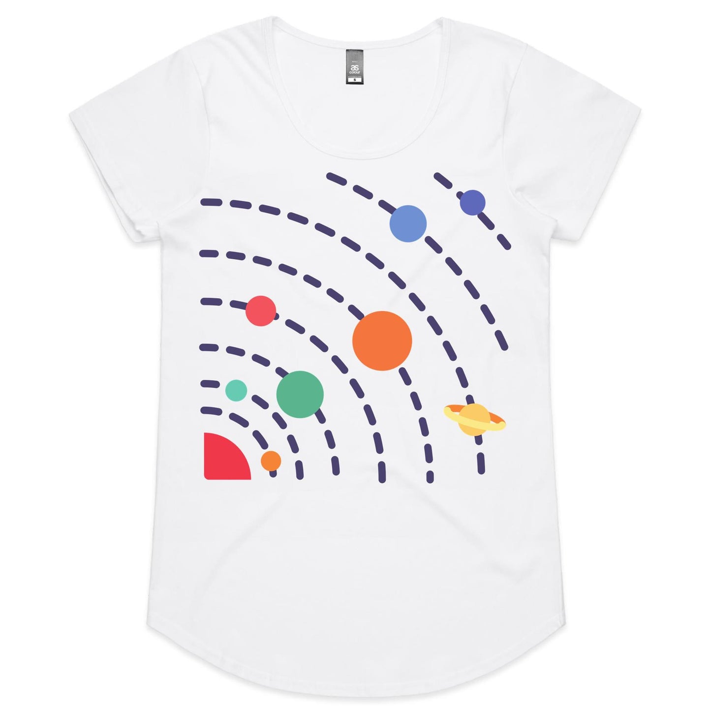 Solar System - Womens Scoop Neck T-Shirt White Womens Scoop Neck T-shirt Space Womens