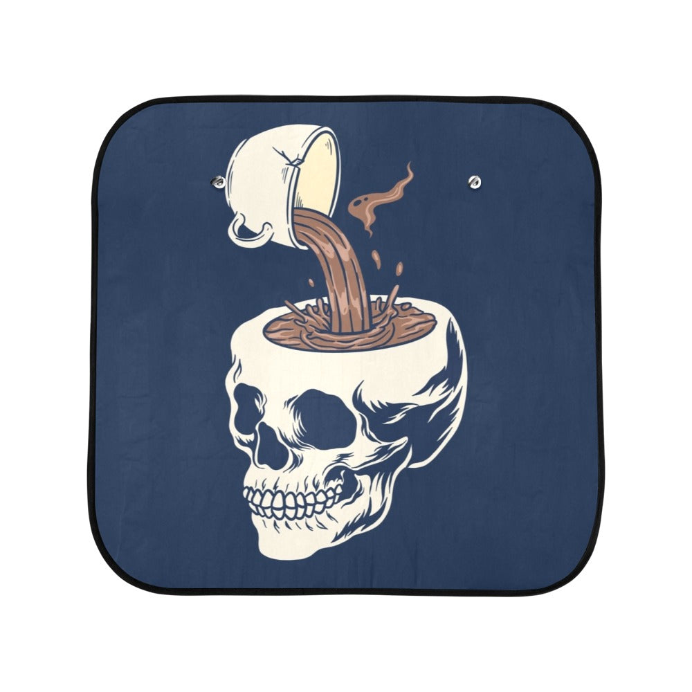 Skull Coffee - Car Sun Shade 28"x28"x2pcs Car Sun Shade 28"x28"x2pcs Coffee