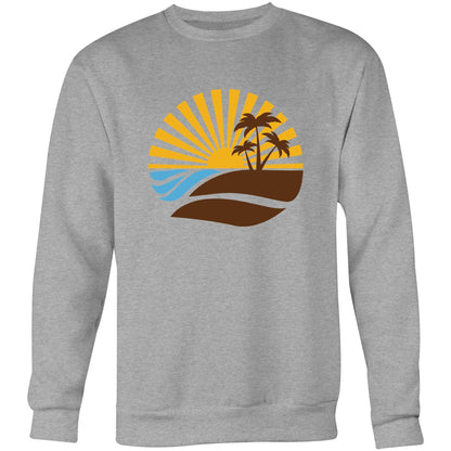 Vintage Surf - Crew Sweatshirt Grey Marle Sweatshirt Mens Retro Summer Womens