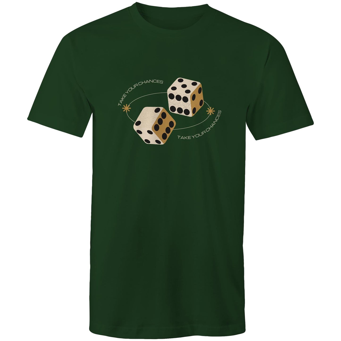 Dice, Take Your Chances - Mens T-Shirt Forest Green Mens T-shirt Games