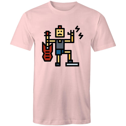 Rock And Roll - Mens T-Shirt Pink Mens T-shirt comic Funny Mens Music