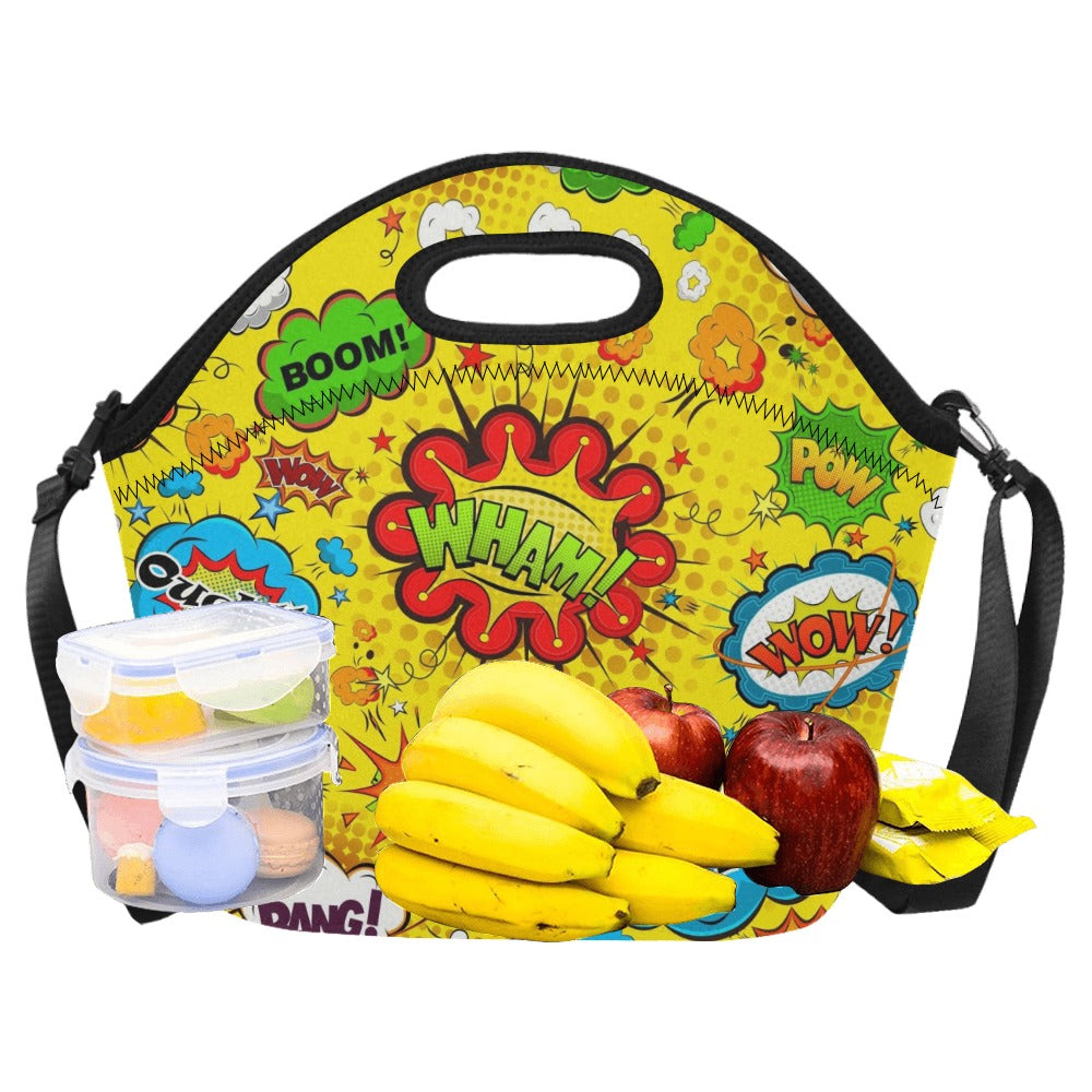 Comic Book Yellow - Neoprene Lunch Bag/Large Neoprene Lunch Bag/Large comic Printed Offshore