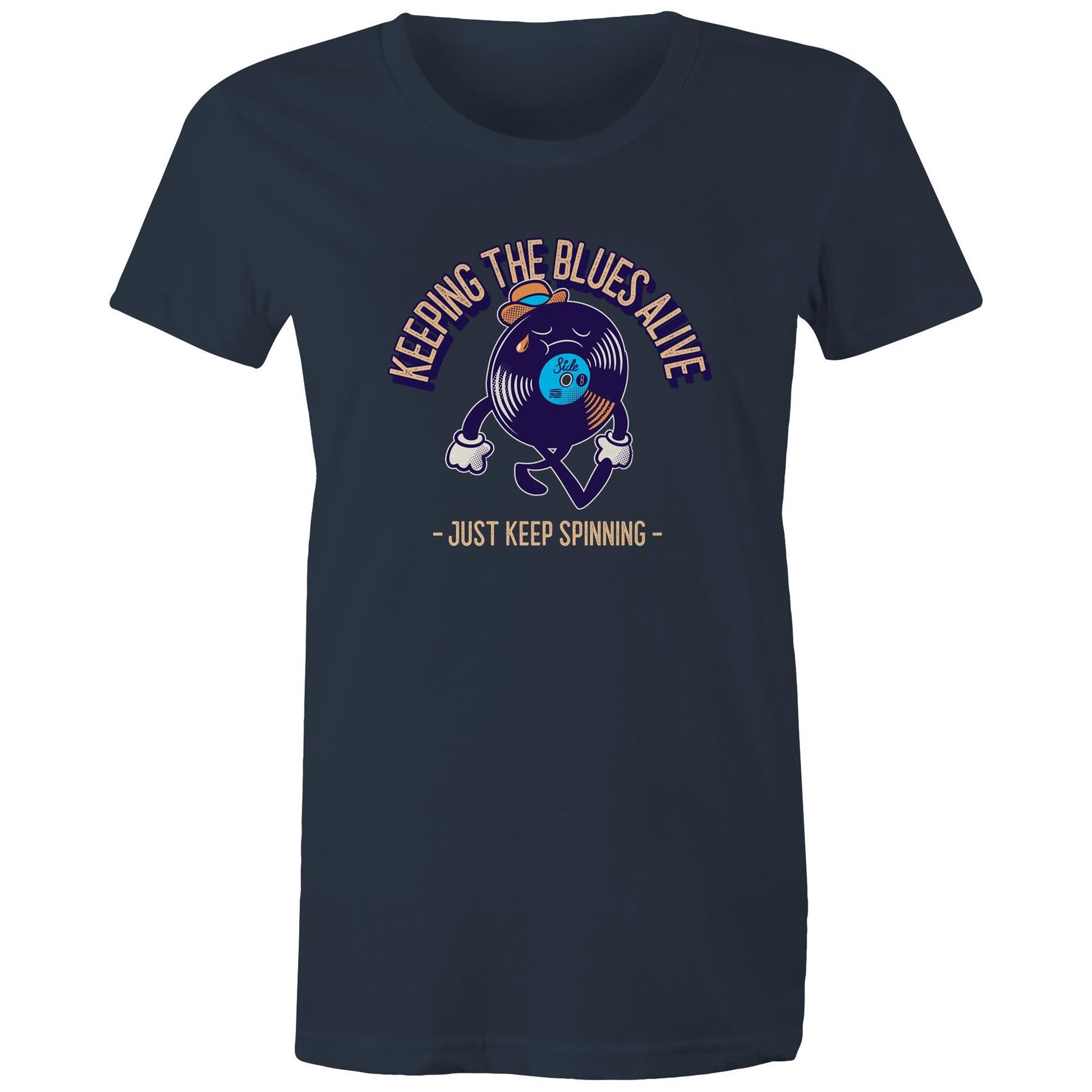 Keeping The Blues Alive - Womens T-shirt Navy Womens T-shirt Music