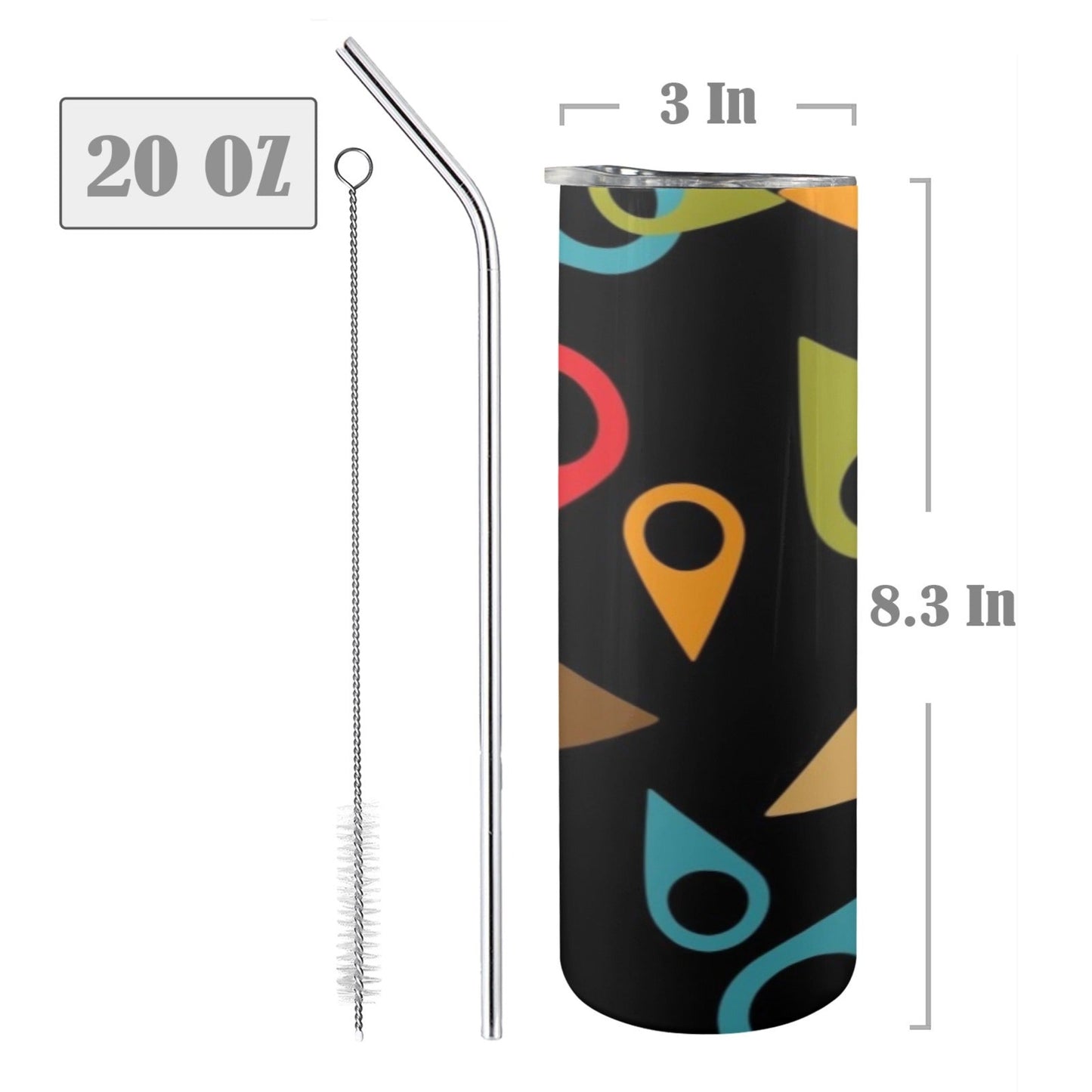 Where Am I - 20oz Tall Skinny Tumbler with Lid and Straw 20oz Tall Skinny Tumbler with Lid and Straw