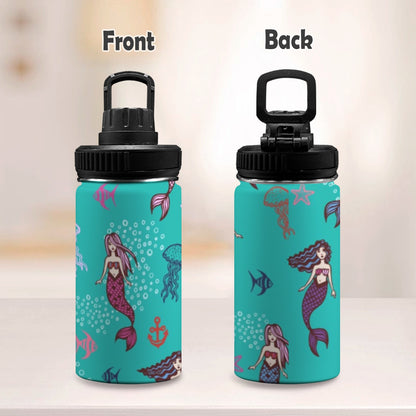 Mermaids - Kids Water Bottle with Chug Lid (12 oz) Kids Water Bottle with Chug Lid
