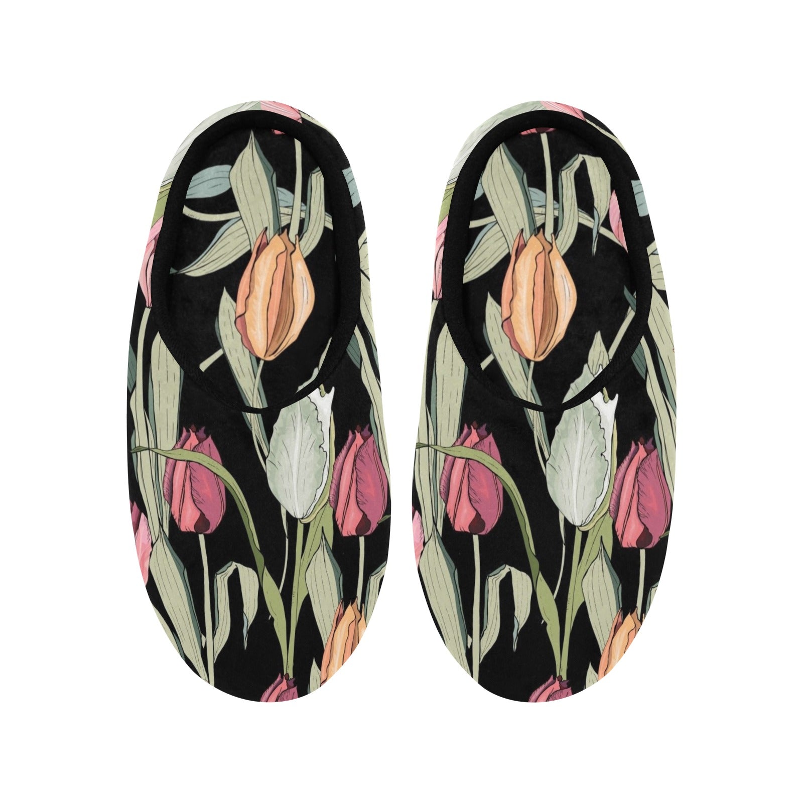 Tulips - Women's Non-Slip Cotton Slippers Women's Non-Slip Cotton Slippers Plants Printed Offshore