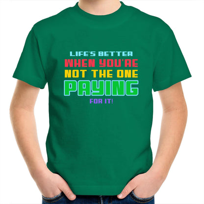 Life's Better - Kids Youth Crew T-Shirt Kelly Green Kids Youth T-shirt