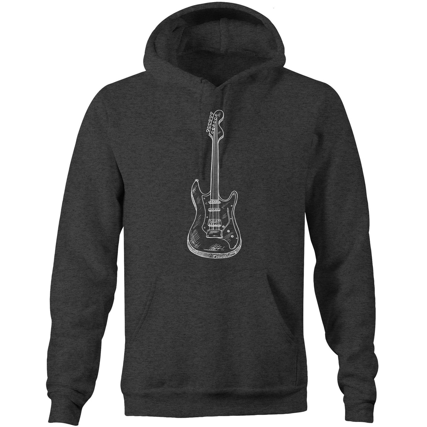Guitar - Pocket Hoodie Sweatshirt Asphalt Marle Hoodie Mens Music Womens