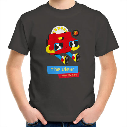 The View From The 90's - Kids Youth Crew T-Shirt Charcoal Kids Youth T-shirt Retro