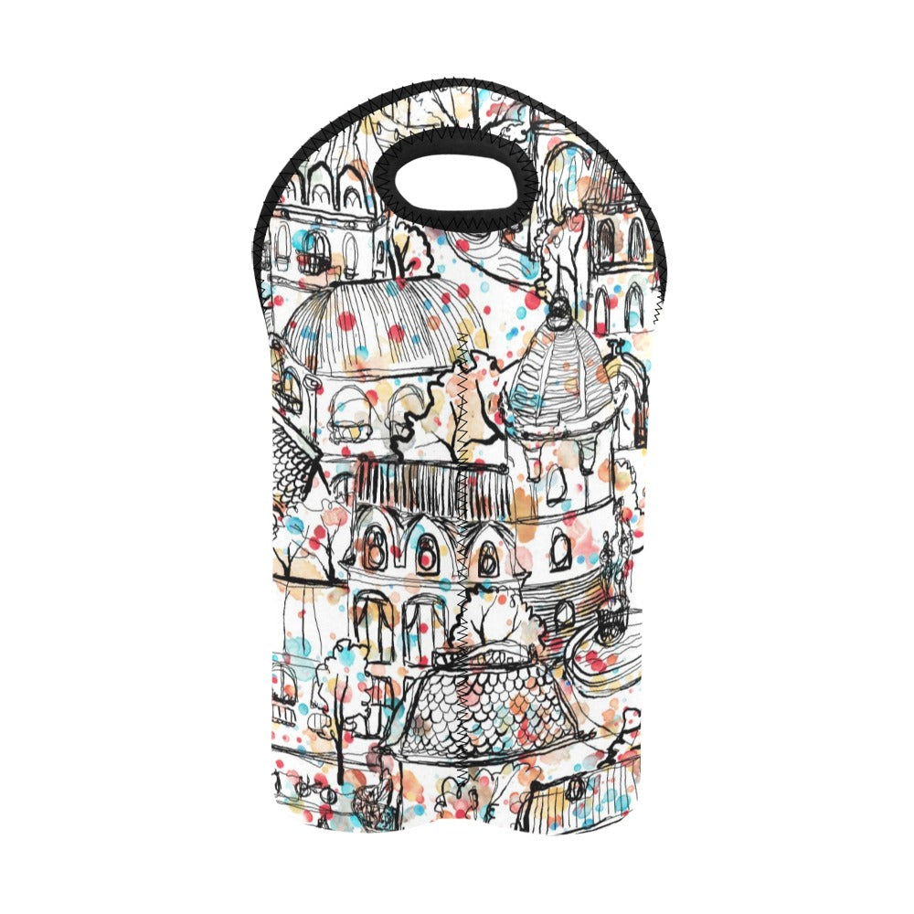 Village Life - 2-Bottle Neoprene Wine Bag 2 Bottle Wine Bag Printed Offshore