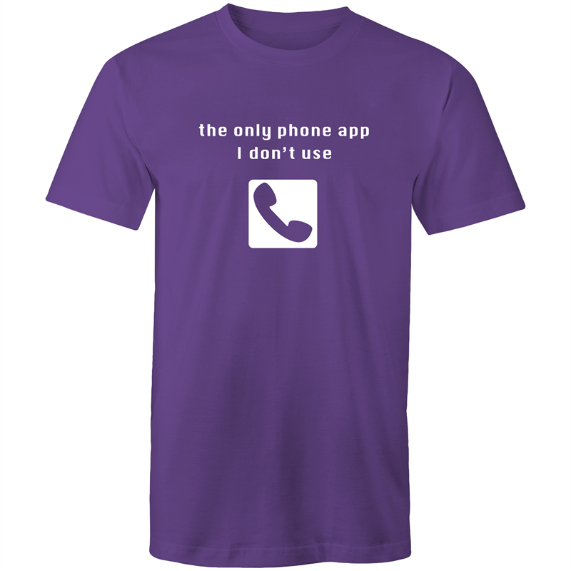 Phone App - Mens T-Shirt Purple Mens T-shirt Funny Mens
