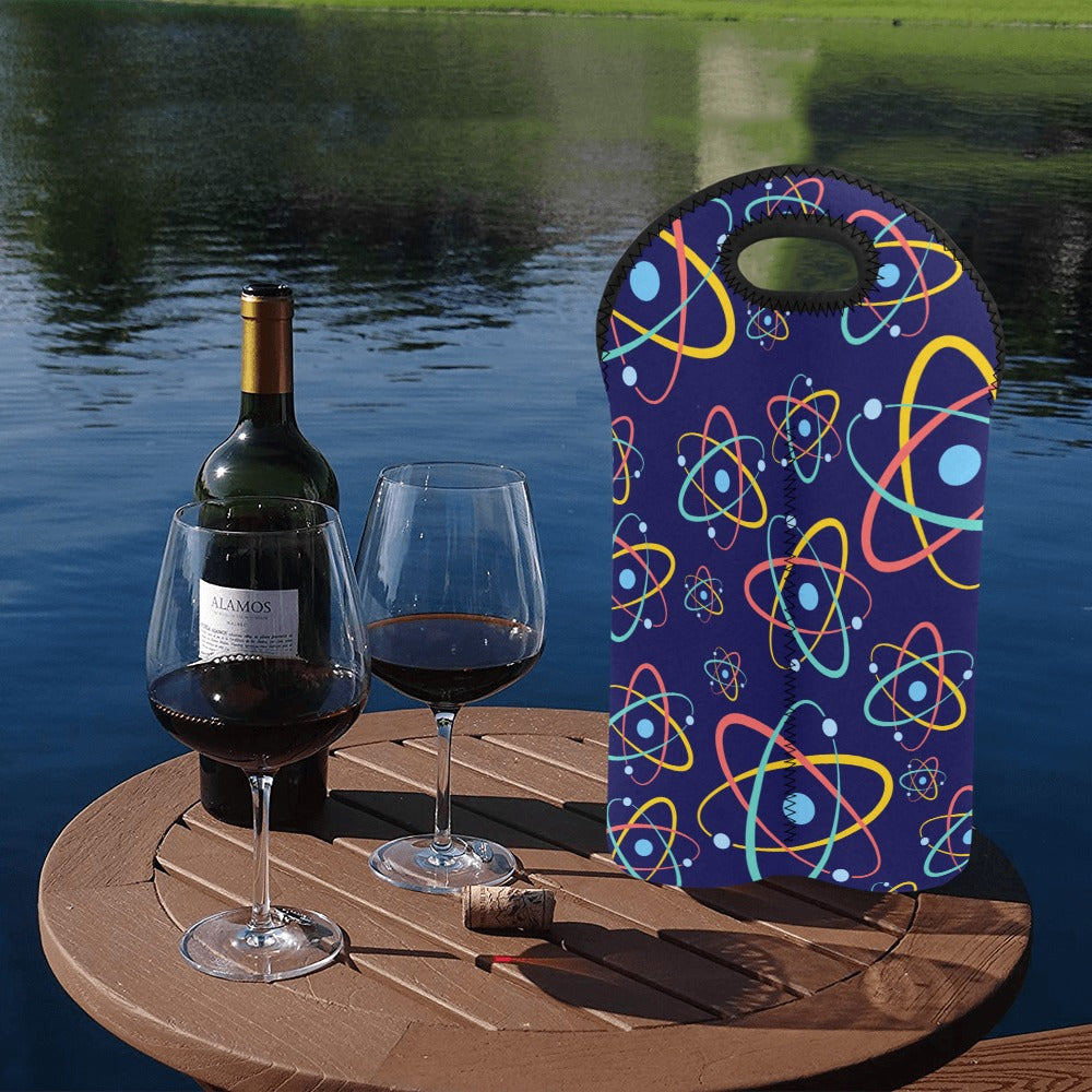 Atoms - 2-Bottle Neoprene Wine Bag 2 Bottle Wine Bag