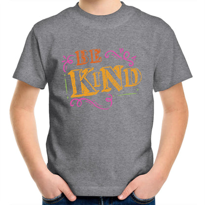 Be Kind - Kids Youth Crew T-Shirt Grey Marle Kids Youth T-shirt