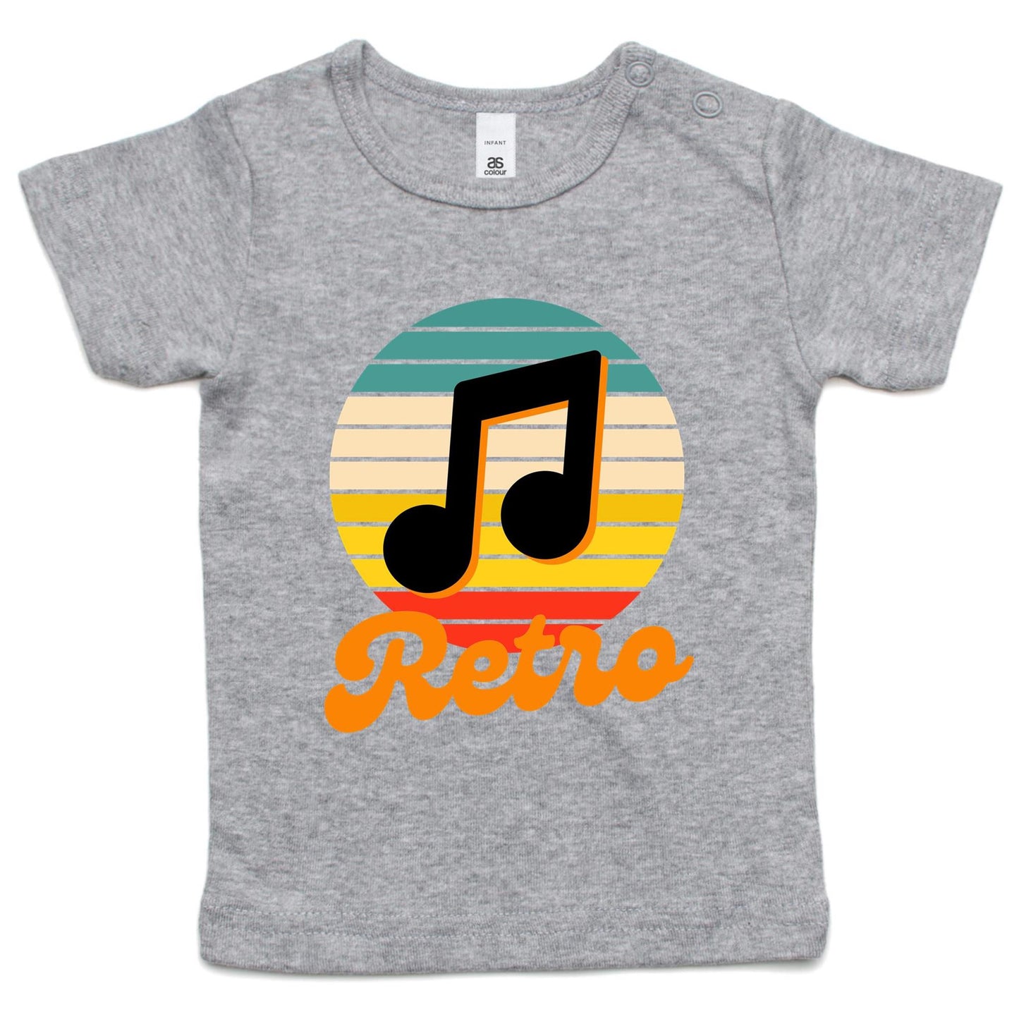 Retro Baby T-shirt Grey Marle Baby T-shirt Retro