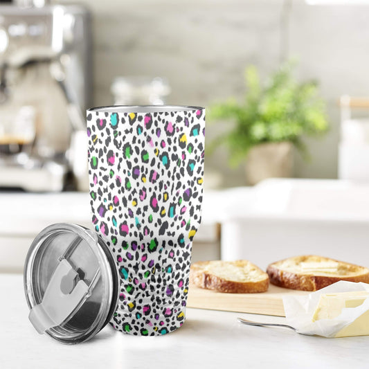 Animal Print In Colour - 30oz Insulated Stainless Steel Mobile Tumbler 30oz Insulated Stainless Steel Mobile Tumbler animal