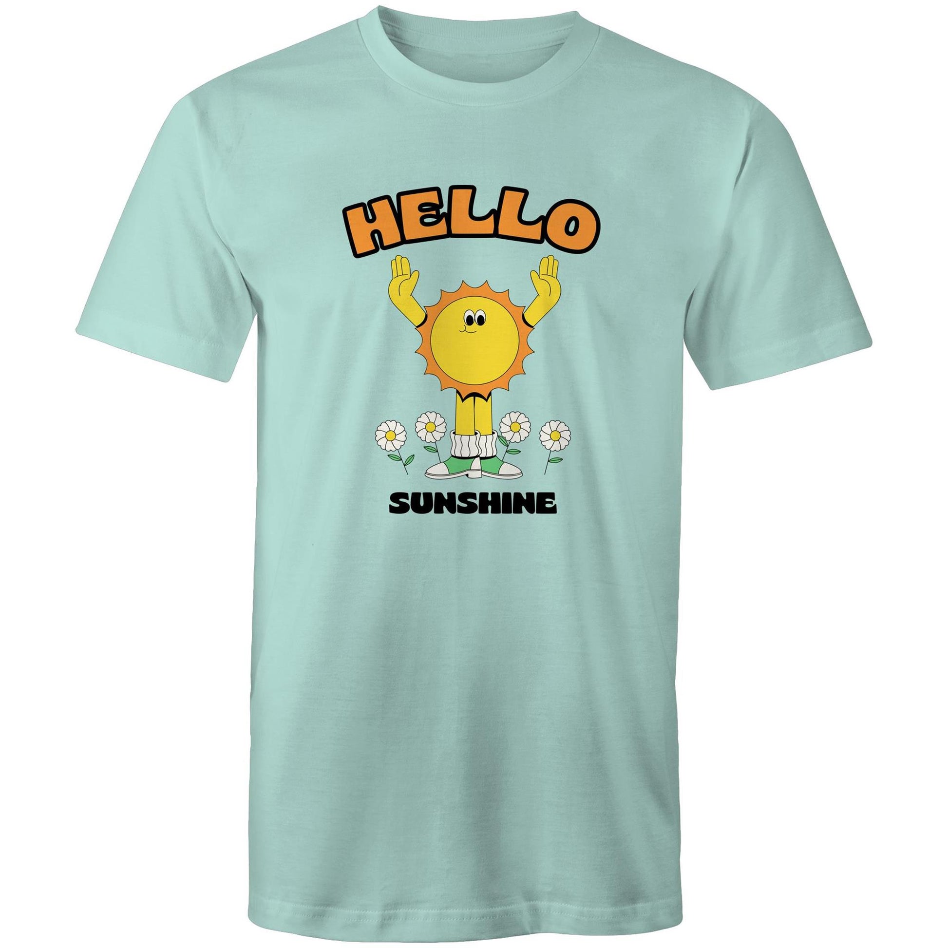 Hello Sunshine - Mens T-Shirt Aqua Mens T-shirt Retro Summer