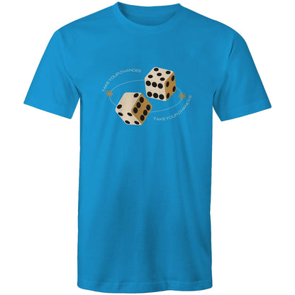 Dice, Take Your Chances - Mens T-Shirt Arctic Blue Mens T-shirt Games