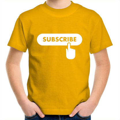 Subscribe - Kids Youth Crew T-Shirt Gold Kids Youth T-shirt Funny