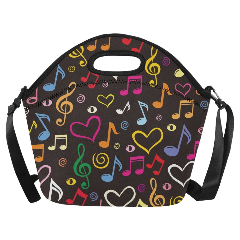 Music Notes - Neoprene Lunch Bag/Large Neoprene Lunch Bag/Large Music