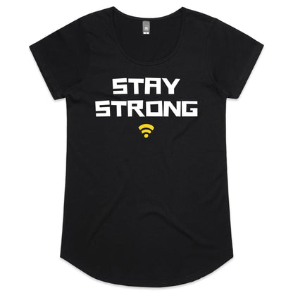 Stay Strong - Womens Scoop Neck T-Shirt Black Womens Scoop Neck T-shirt Tech