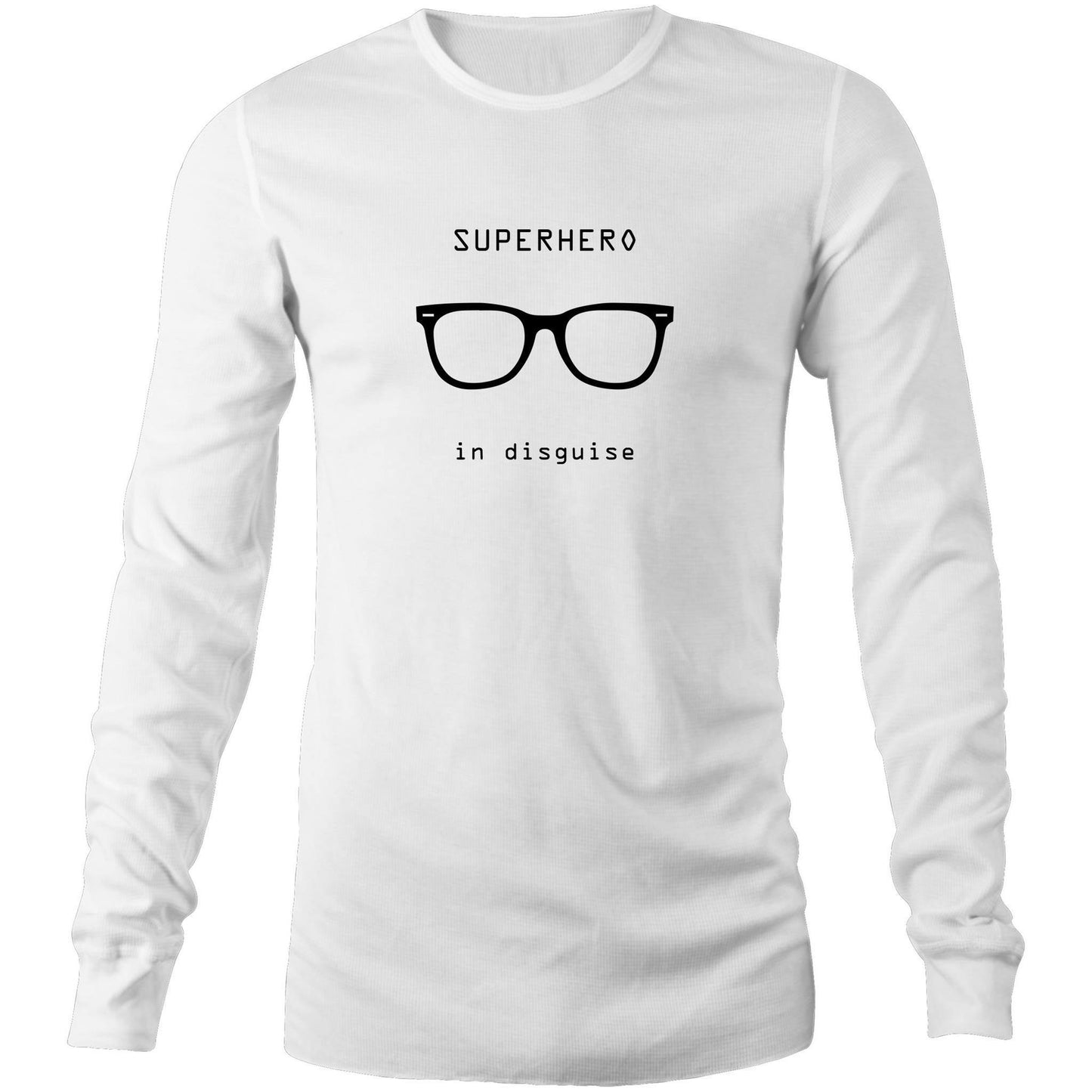 Superhero In Disguise - Long Sleeve T-Shirt White Unisex Long Sleeve T-shirt comic Mens Womens