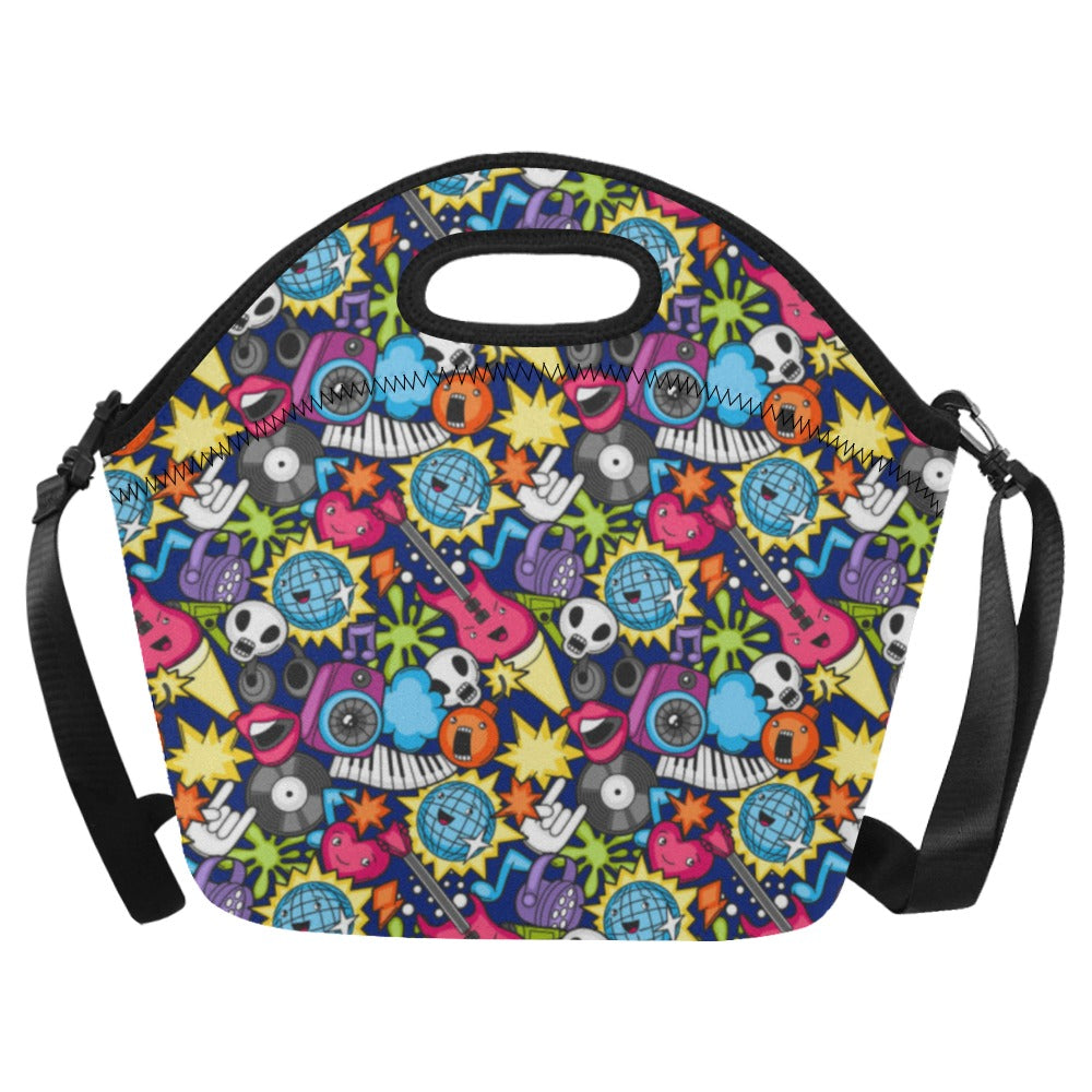 Sticker Music - Neoprene Lunch Bag/Large Neoprene Lunch Bag/Large Music