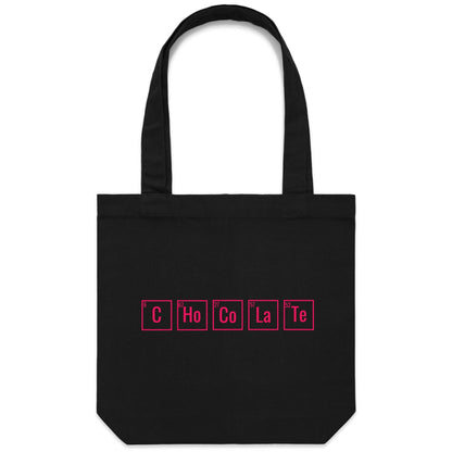 Chocolate Symbols - Canvas Tote Bag Black One-Size Tote Bag Science