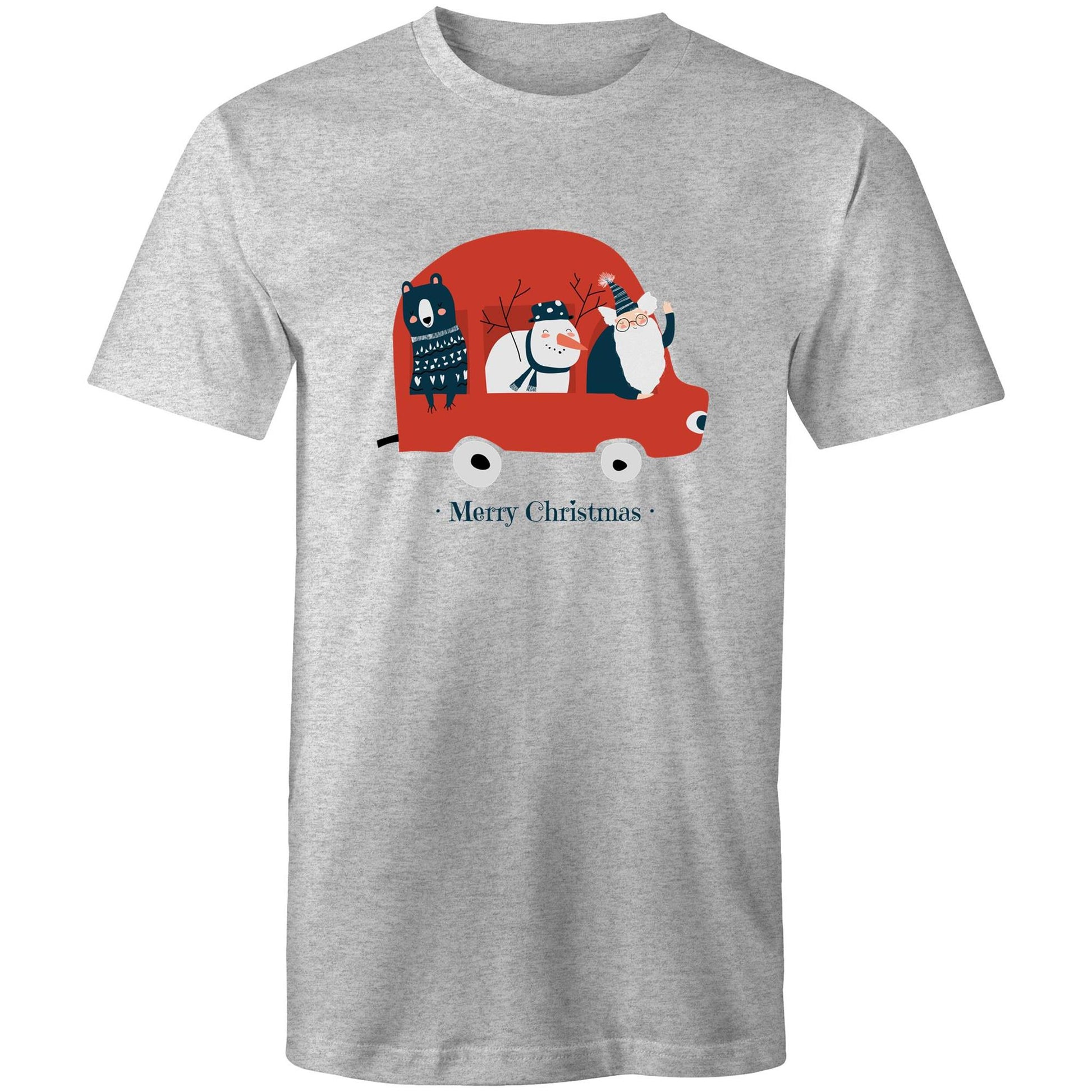 Santa Car - Mens T-Shirt Grey Marle Christmas Mens T-shirt Merry Christmas