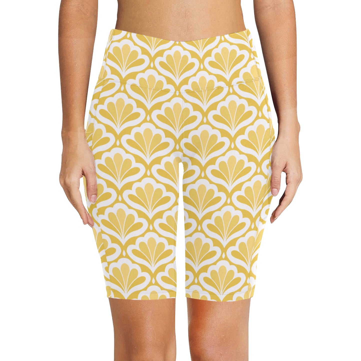 Yellow Pattern - Women's Bike Shorts Womens Bike Shorts