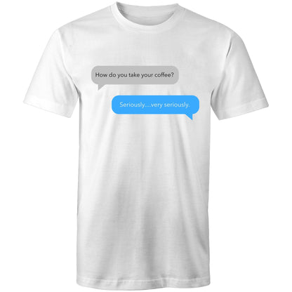 Coffee Text Message - Mens T-Shirt White Mens T-shirt Coffee Funny Mens