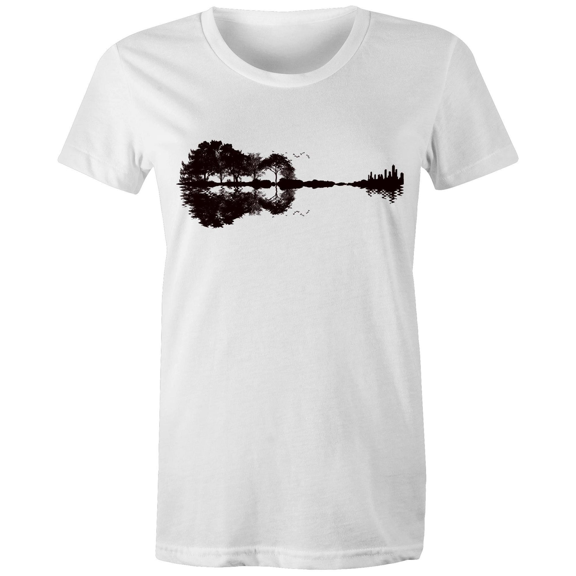 Guitar Reflection - Womens T-shirt White Womens T-shirt Music