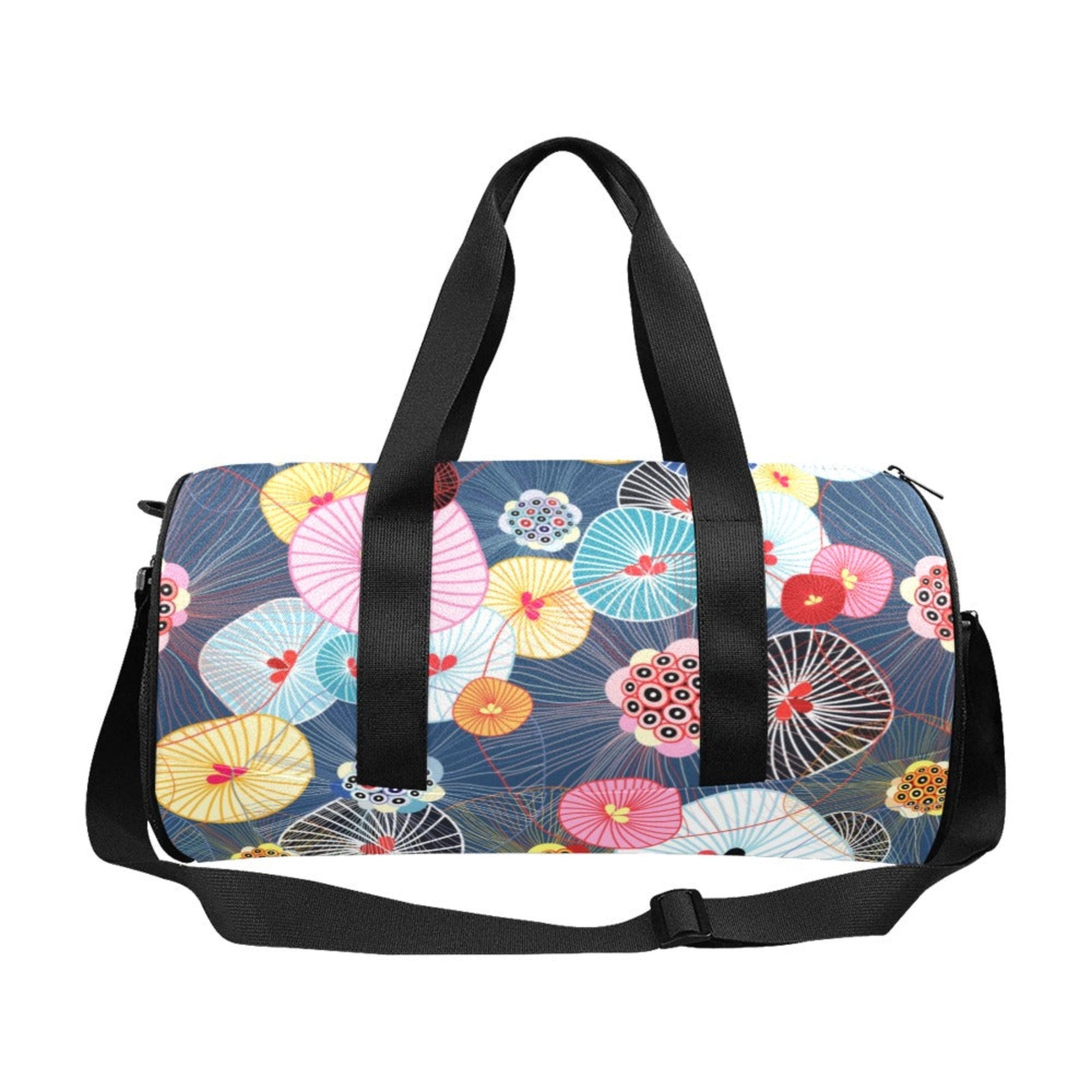 Abstract Floral - Round Duffle Bag Round Duffle Bag