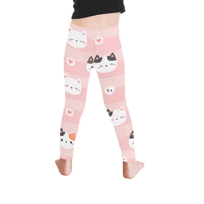 Pink Cats - Kid's Ankle Length Leggings Kids Leggings Printed Offshore