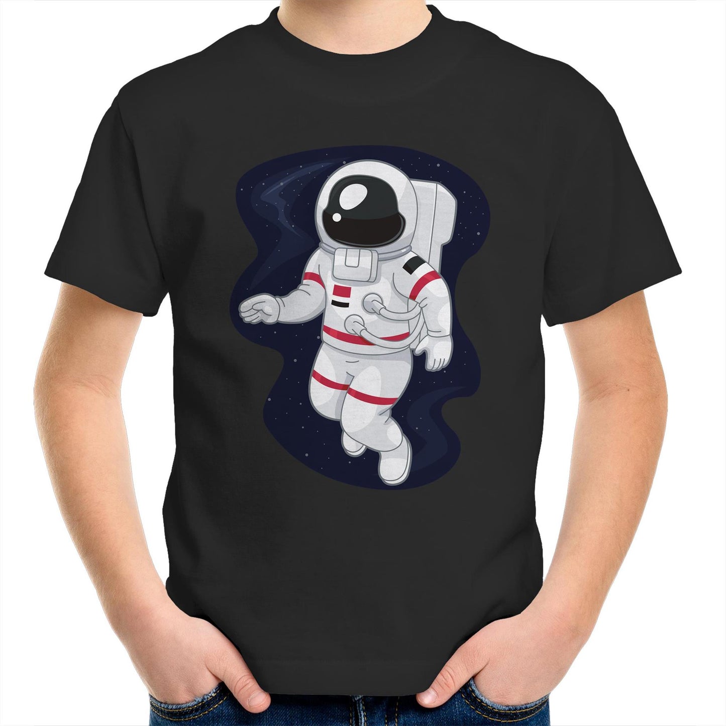 Astronaut - Kids Youth Crew T-Shirt Black Kids Youth T-shirt Space
