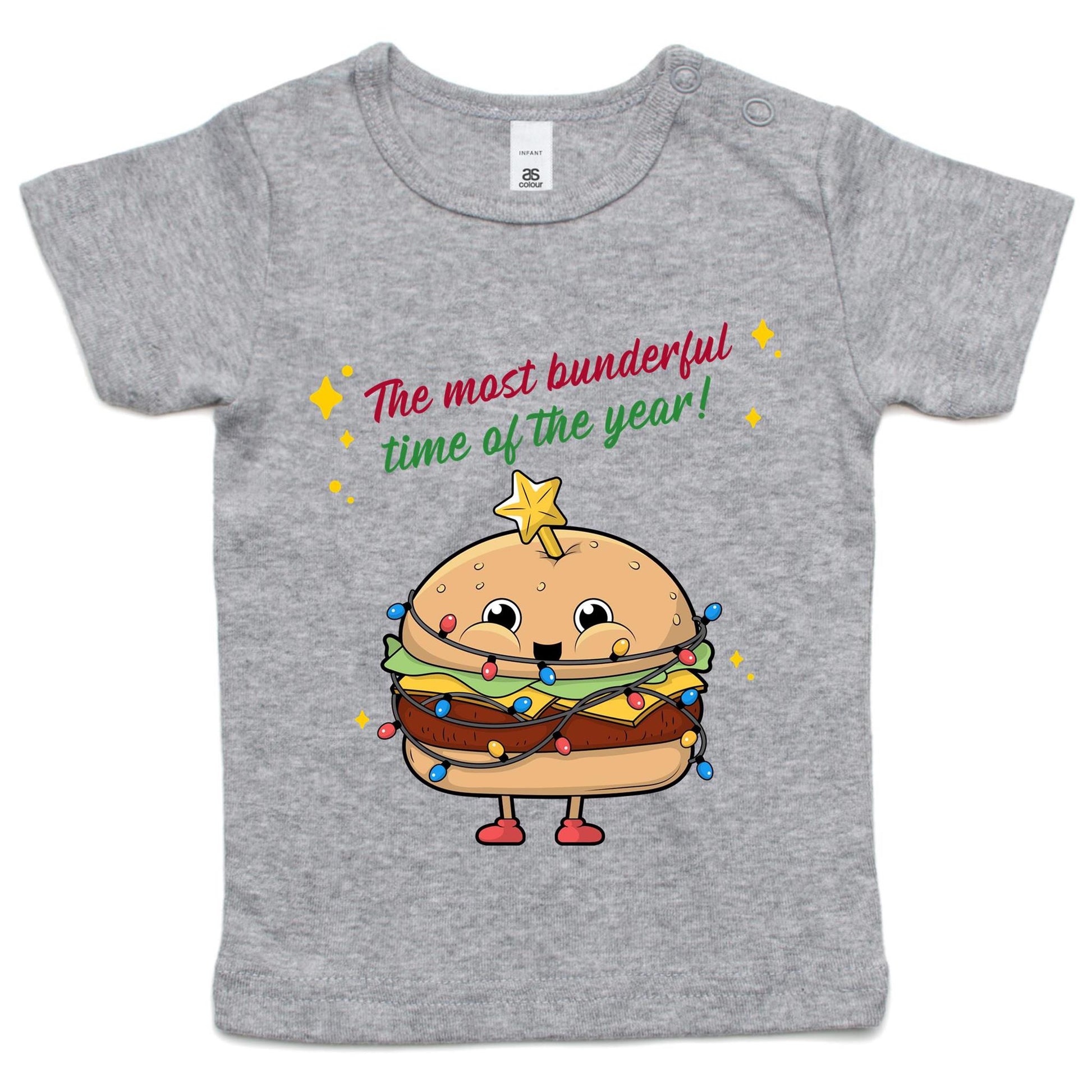 The Most Bunderful Time Of The Year - Baby T-shirt Grey Marle Christmas Baby T-shirt Merry Christmas