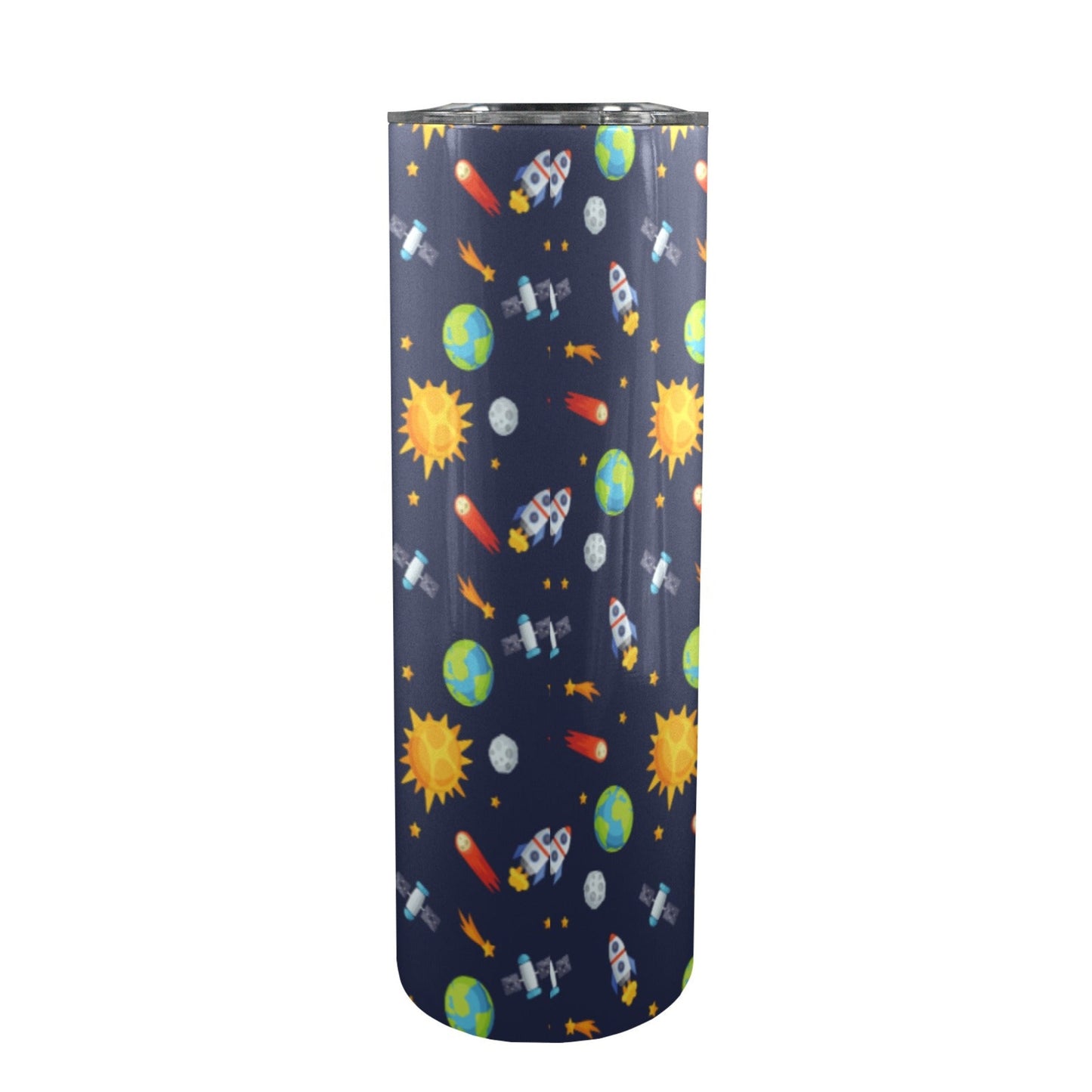 Busy Space - 20oz Tall Skinny Tumbler with Lid and Straw 20oz Tall Skinny Tumbler with Lid and Straw Printed Offshore