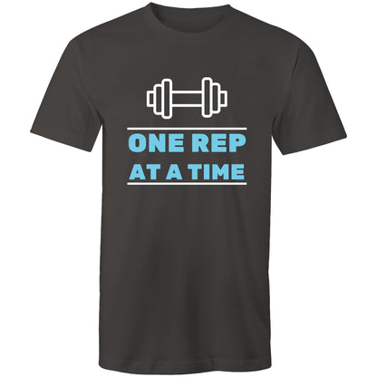 One Rep At A Time - Short Sleeve T-shirt Charcoal Fitness T-shirt Fitness Mens Womens