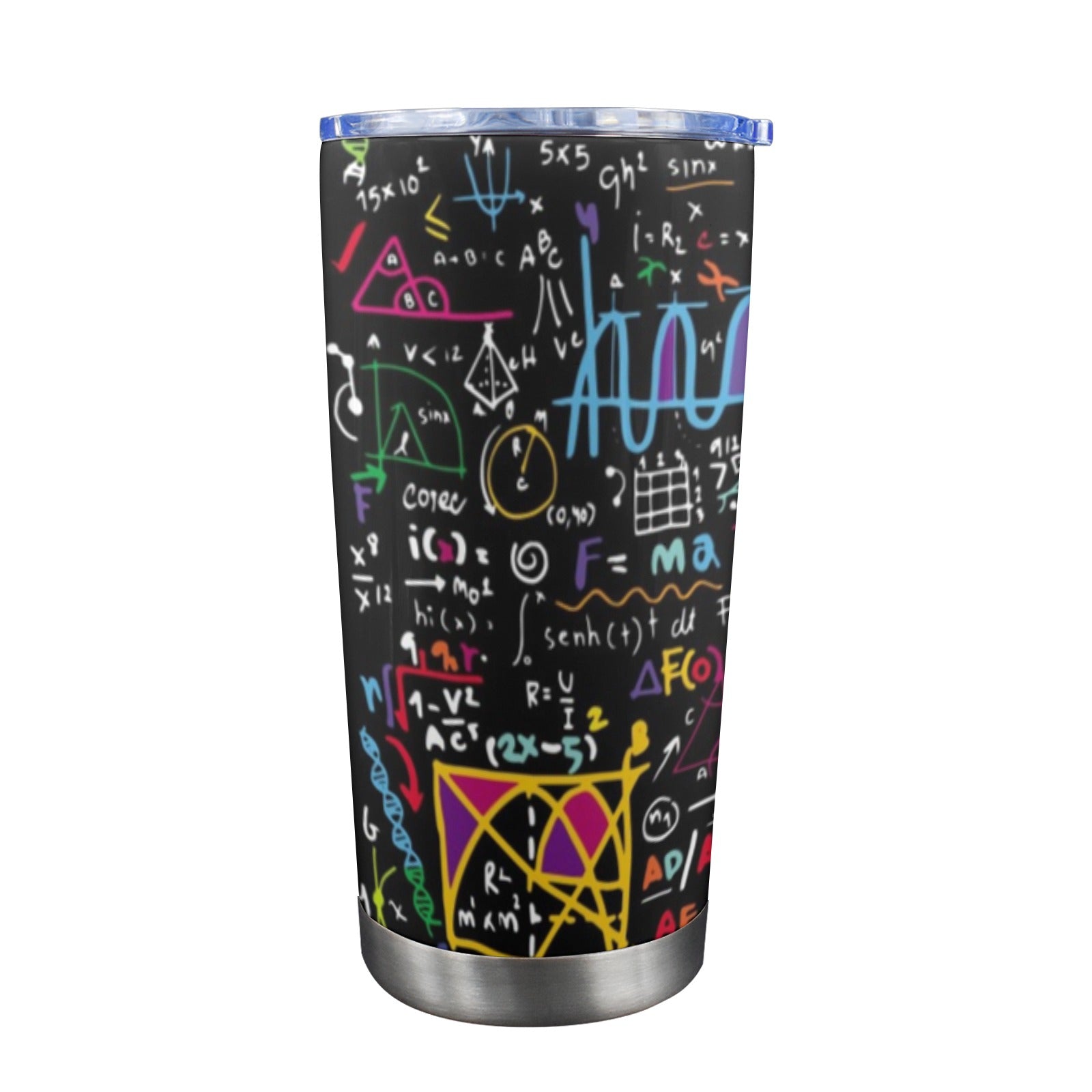 Math Scribbles - 20oz Travel Mug with Clear Lid Clear Lid Travel Mug