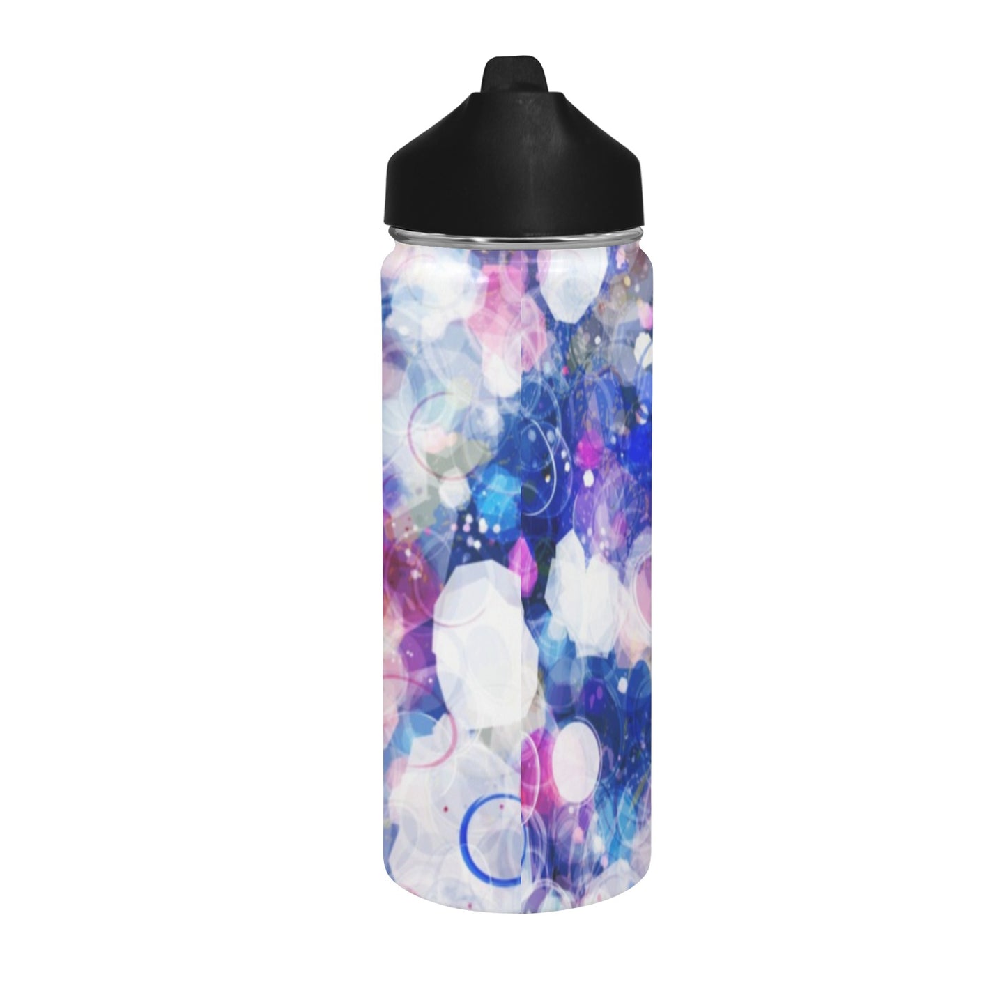 Watercolour Galaxy Insulated Water Bottle with Straw Lid (18 oz) Insulated Water Bottle with Straw Lid Printed Offshore