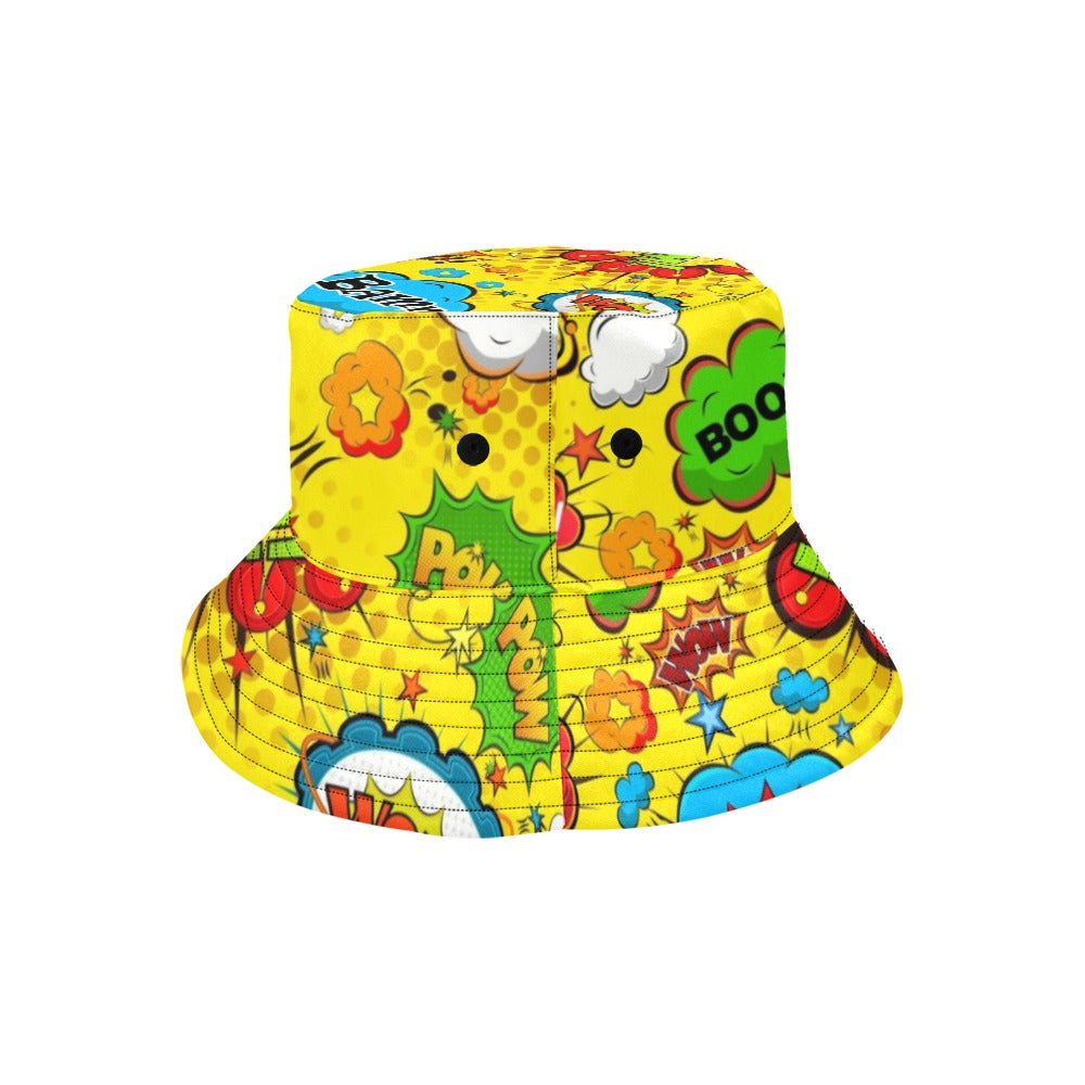 Comic Book Yellow - Bucket Hat for Men All Over Print Bucket Hat for Men comic
