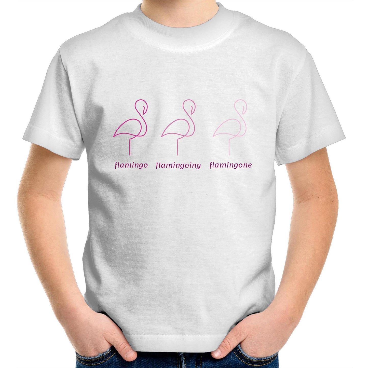 Flamingo - Kids Youth Crew T-Shirt White Kids Youth T-shirt animal