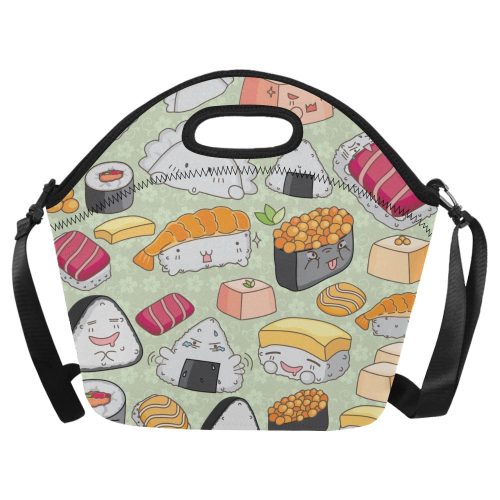 Sushi - Neoprene Lunch Bag/Large Neoprene Lunch Bag/Large Food Printed Offshore