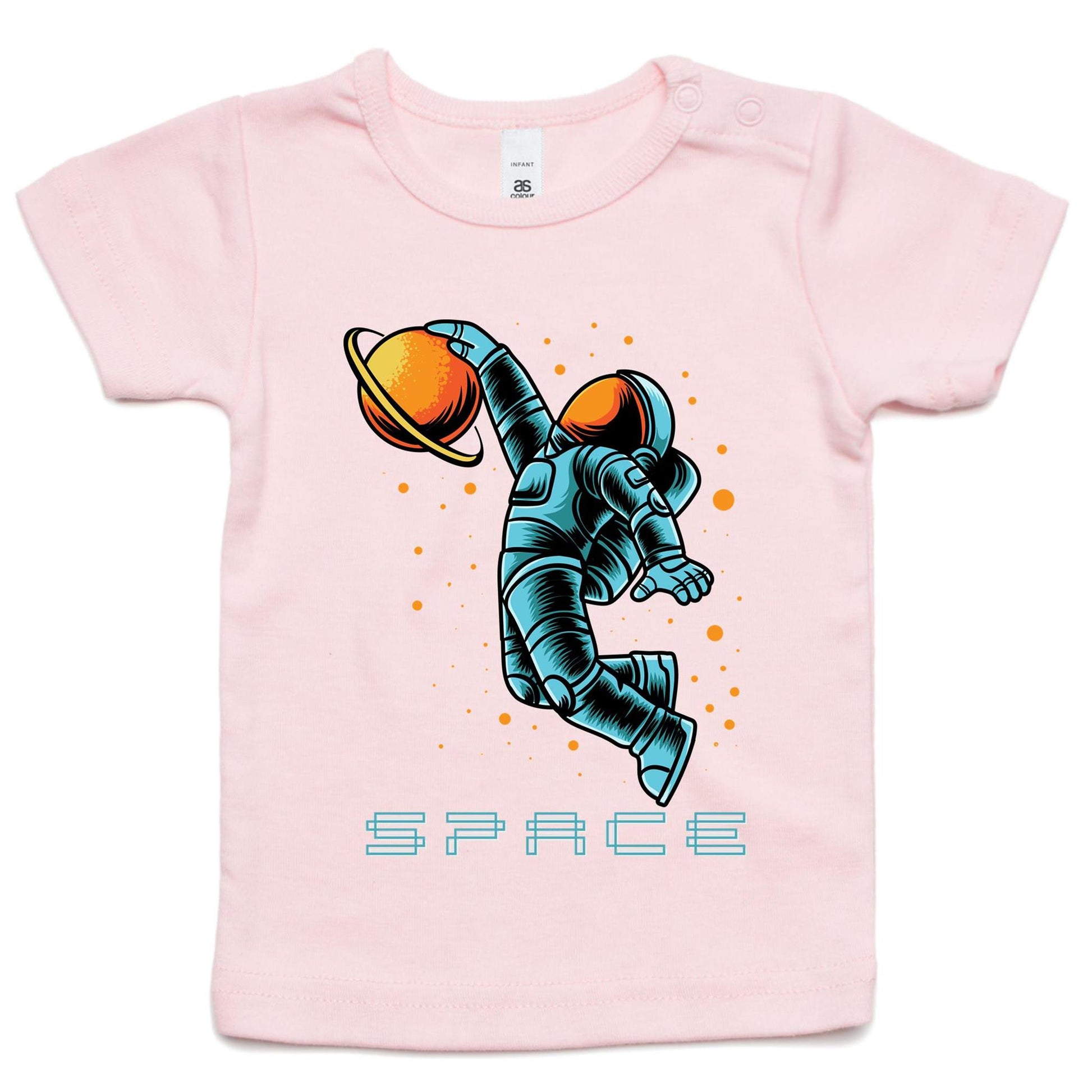 Astronaut Basketball - Baby T-shirt Pink Space