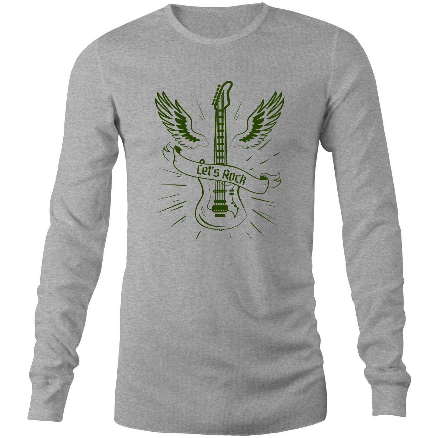Let's Rock - Long Sleeve T-Shirt Grey Marle Unisex Long Sleeve T-shirt Music